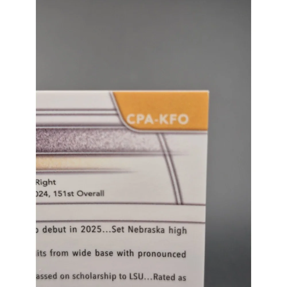 2025 Bowman Chrome Kale Fountain #CPA-KFO 1st Bowman True‎ Purple Auto /250 (AU)